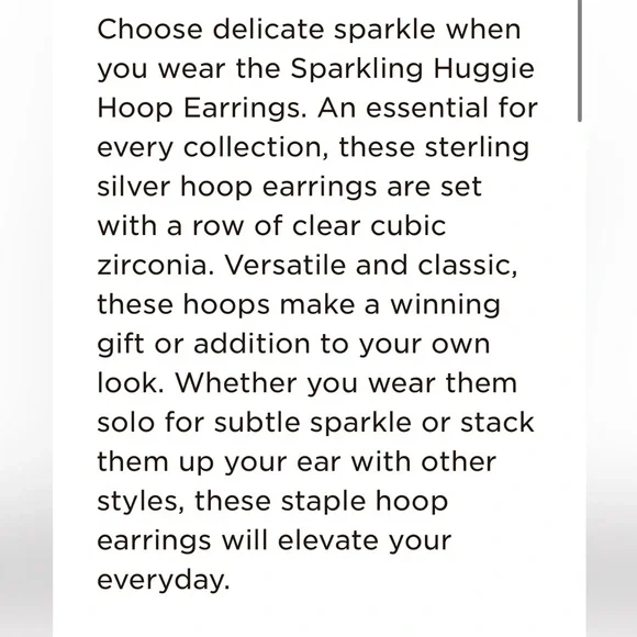 NWT pandora sparkling huggie hoop earrings in silver - Picture 3 of 9